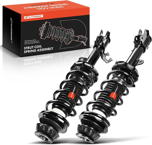 A-Premium Front Pair (2) Complete Strut & Coil Spring Assembly Compatible with Nissan Versa 2012-2019, Versa Note 2014-2019, Driver and Passenger Side