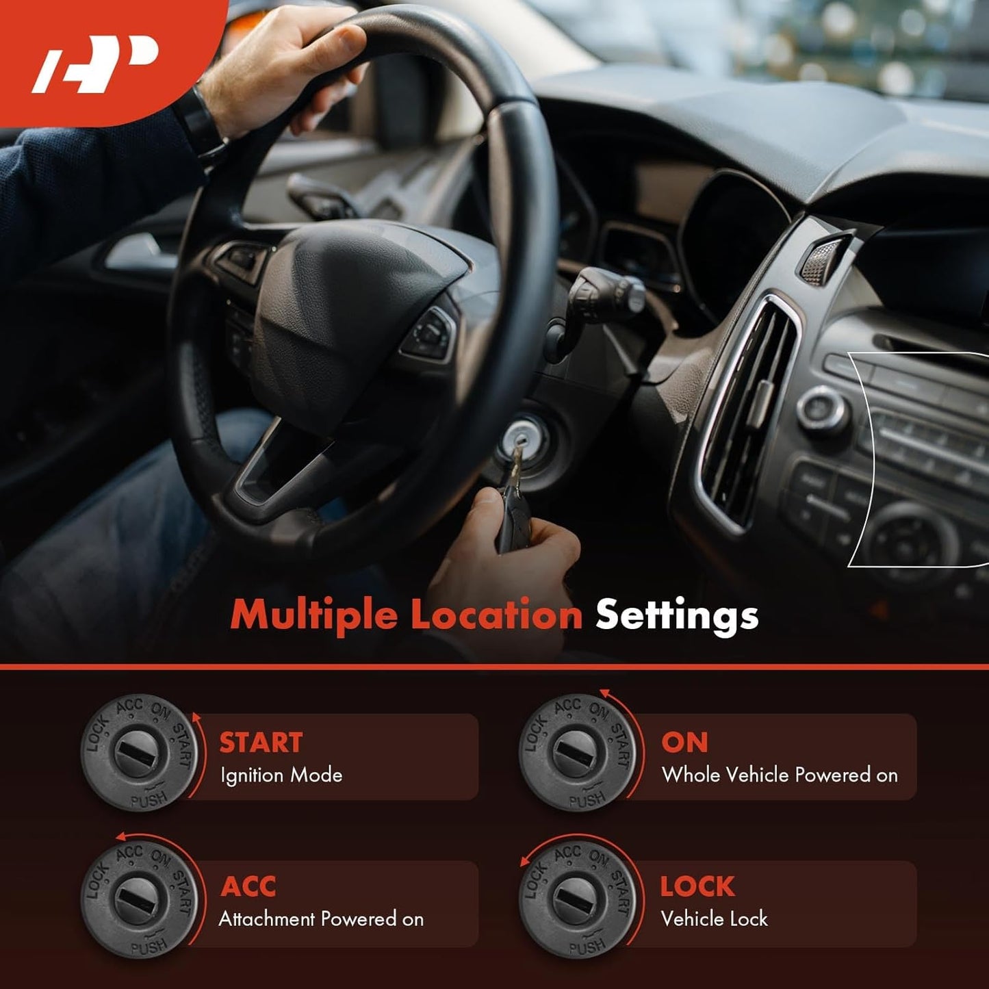 A-Premium Ignition Lock Cylinder with 2 keys Compatible with Ford Vehicles - Transit 2012-2019