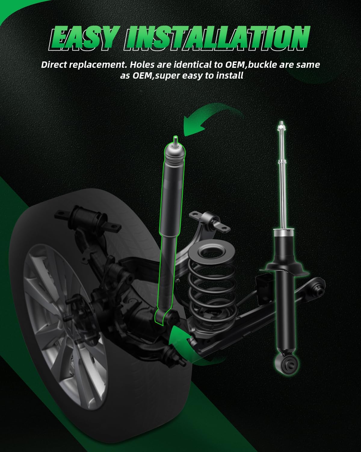 SCITOO Front and Rear Shock Absorbers Struts Compatible with 1995-1998 for Nissan for 200SX, 1995-1999 for Nissan for Sentra, Replace 333219 71968 333220 341194 71278 Automotive Shocks 4PCS