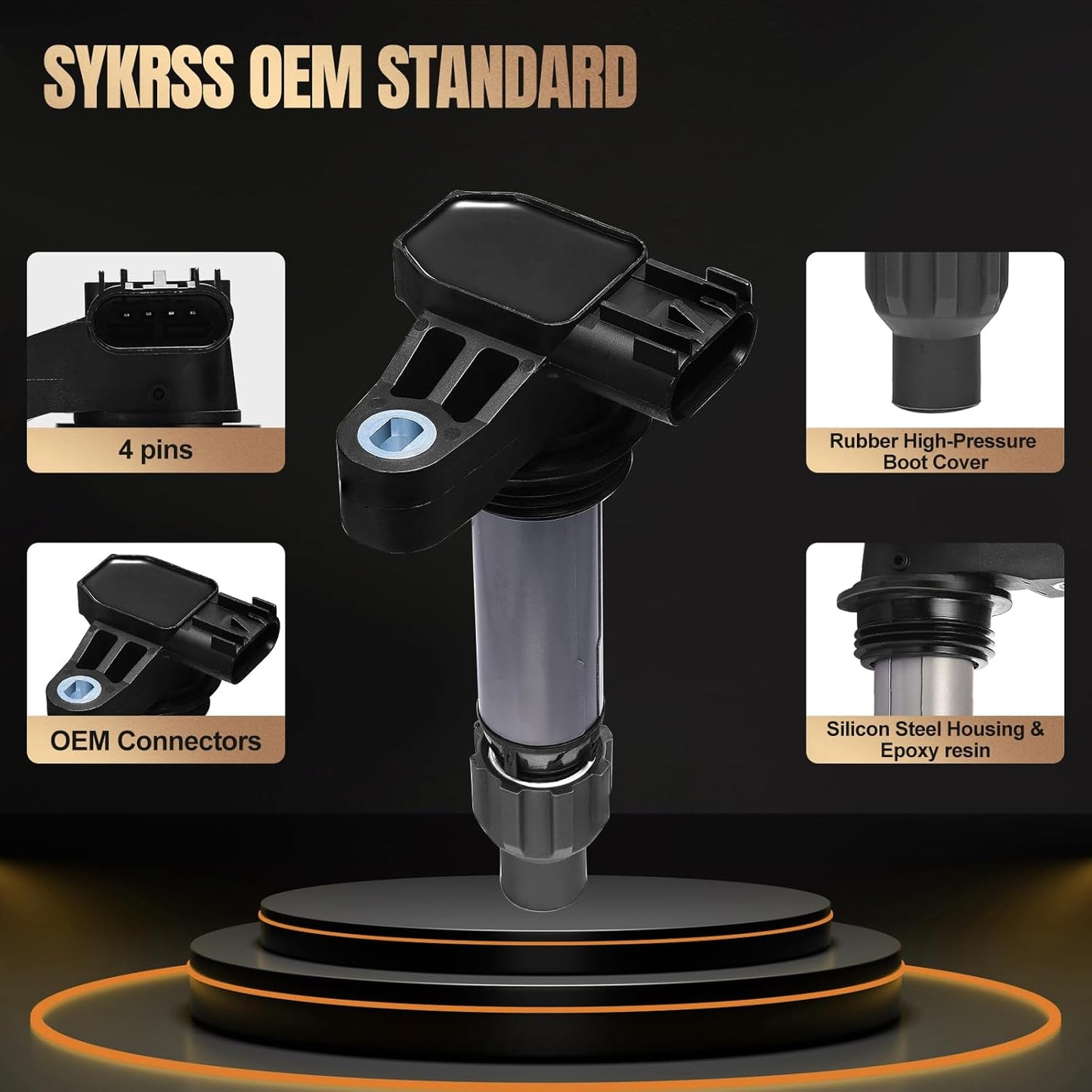 Set of 6 UF569 Ignition Coil Pack Compatible with Cadillac ATS CTS SRX STS XTS Compatible with Chevy Camaro Caprice Equinox Traverse Replaces C1555 GN10494, V6