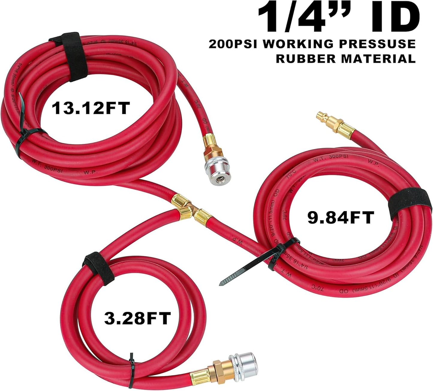 WYNNsky 4 Tire Inflation Deflation System, 1/4’’ Rubber Hose with Air Chuck, Digital Tire Pressure Gauge