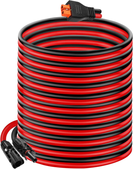 10AWG Tinned Copper Wire XT60i to Solar Panel Connector Extension Cable 35FT – Heavy-Duty Solar to XT60i Cable for RC Batteries, Drones, Solar Power Systems, and Renewable Energy Applications