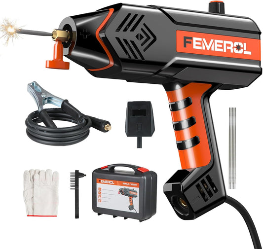 Welding Machine 110V,Handheld Welder, 120A Portable Stick Welder, Hand Held Welder Machine IGBT Inverter Digital Display with Welding Tool Set and Toolbox