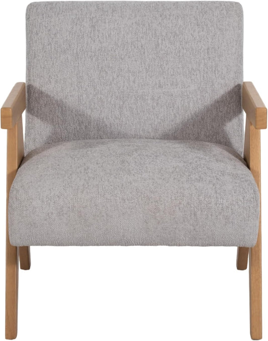 Sagebrook Home Modern Upholstered Accent Chair with Non-Woven Cushion & Sturdy Wooden Frame for Home, Office, Bedroom, Living Room - 31" Gray