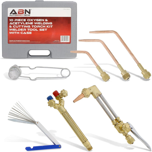 ABN Oxygen & Acetylene Torch Kit – 10 Pc Welding Kit Metal Cutting Torch Kit, Portable Cutting Torch Set Welder Tools