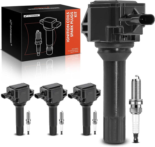 A-Premium Set of 4 Ignition Coil Pack and Iridium Spark Plugs Compatible with Subaru Outback 2013-2014, Forester 2014-2016, Impreza 2013-2015, XV Crosstrek 2013-2014, Legacy 2013-2014, 2.0L 2.5L