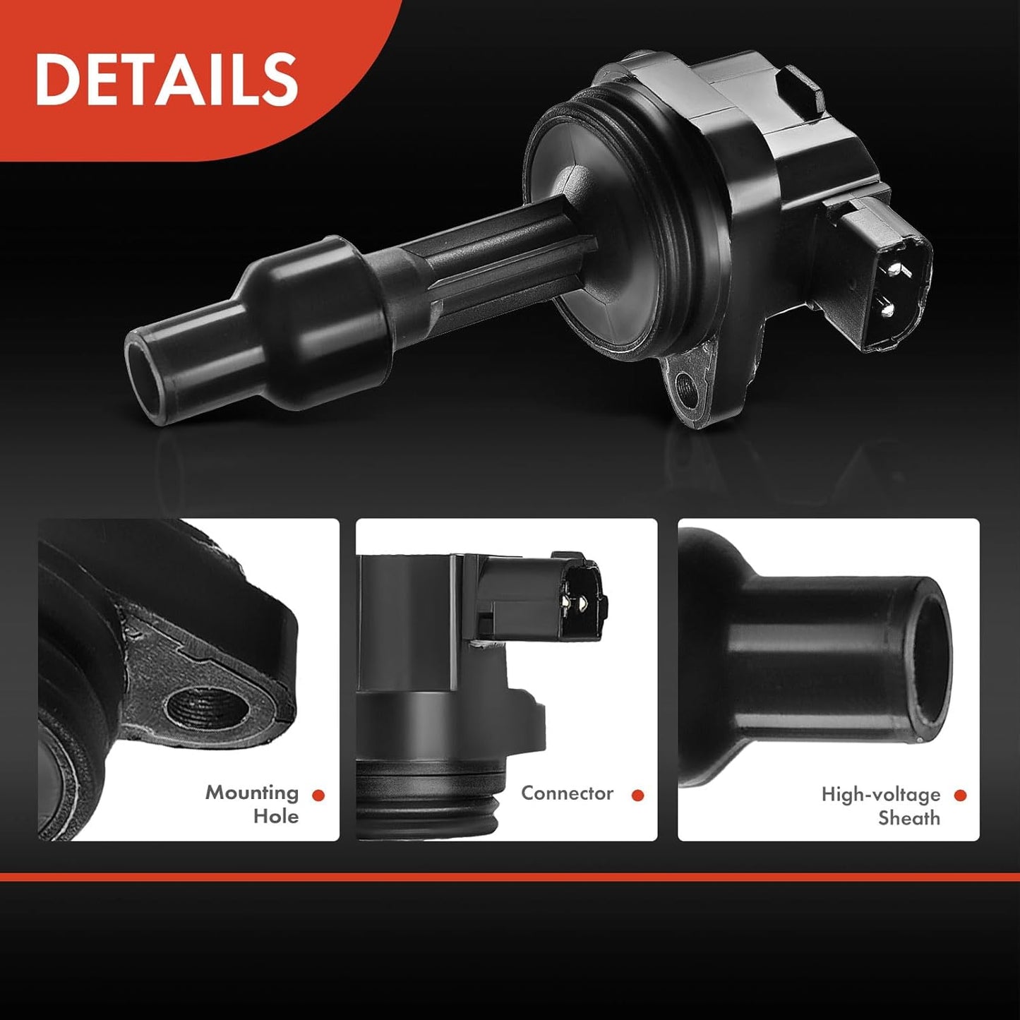 A-Premium Engine Ignition Coil Pack Compatible with Volvo S40 2000-2004, V40 2000-2004, L4 1.9L Turbocharged FWD, 2-PC Set