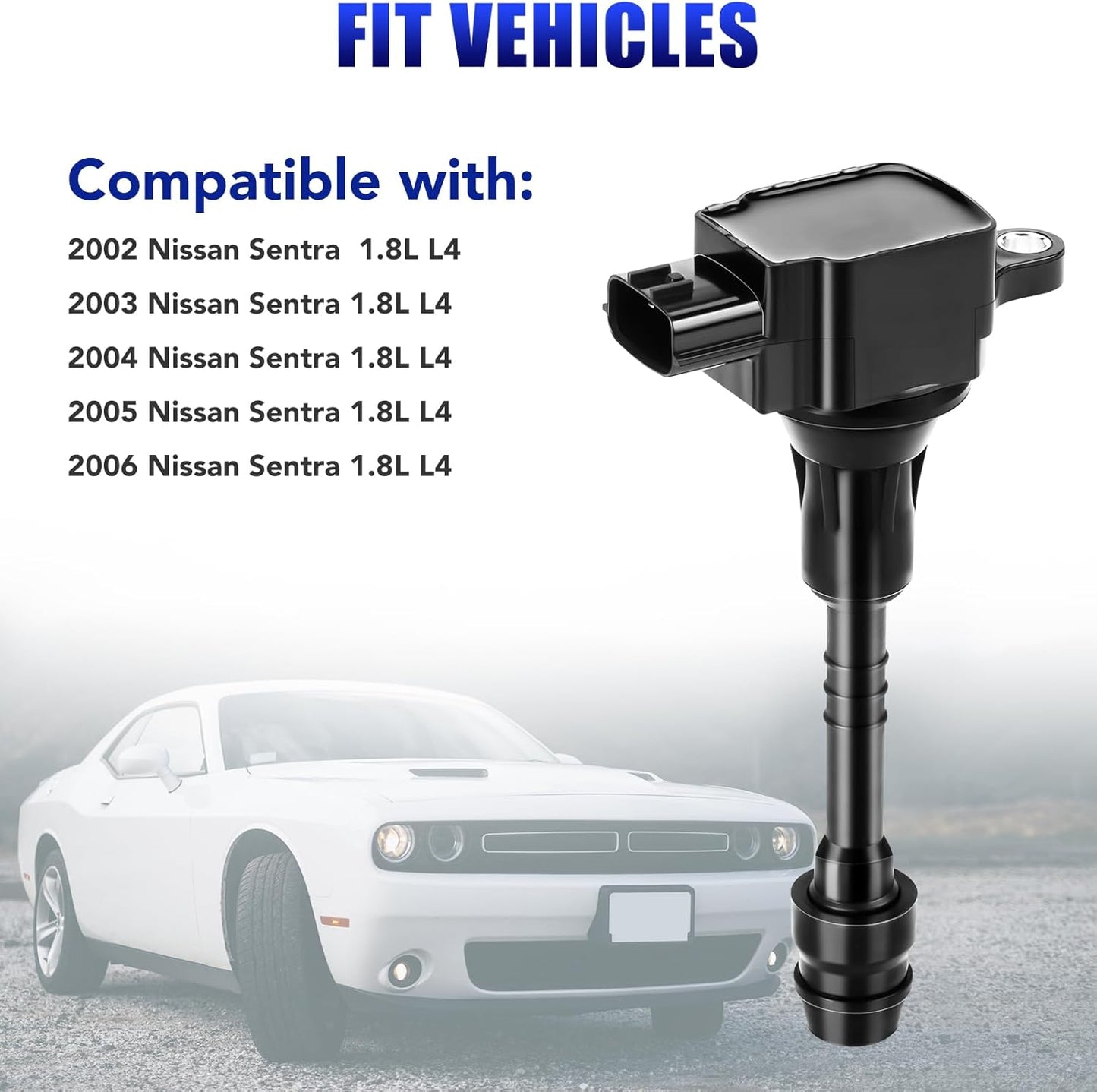 Set of 4 Ignition Coil Pack and Spark Plugs Fits for Nissan Sentra 1.8 L4 2002 2003 2004 2005 2006 1.8L Replaces UF351 C1397