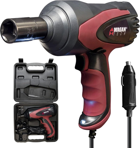 Wagan EL2257 12V DC Mighty Impact Wrench, 1/2 inch 12 Volt Electric Impact Wrench Kit, 271 ft-lbs, Tire Repair Tools with Sockets and Carry Case