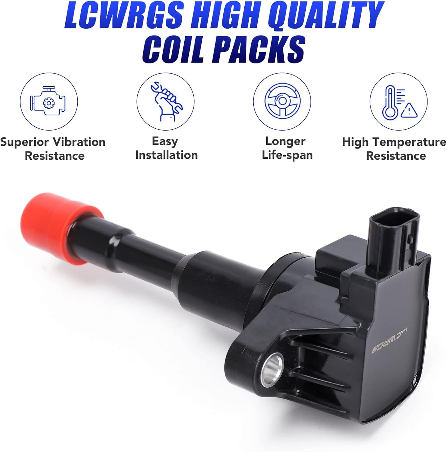 Set of 4 Ignition Coils Fits for 1.3 L4 Honda Civic Hybrid 2003 2004 2005 2006 2007 2008 2009 2010 2011 Coil Packs Replaces UF374