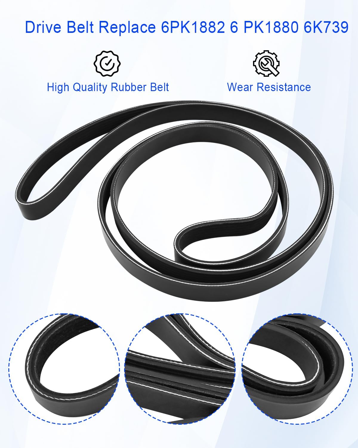 Serpentine Drive Belt Tensioner Kit Fit for Chevy Prizm Toyota Celica Corolla Matrix L4 1.8L 1998-2008, Belt Tensioner and Drive Belt Assembly Replace 38286 6PK1880 49346 89356 6PK1880 K060739