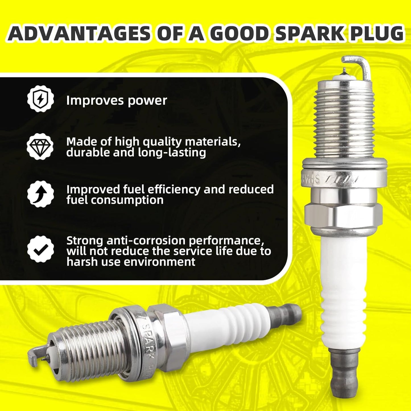 Set of 2 UF196 and 1 UF197 Ignition Coils Pack & 6 PCS Iridium Spark Plugs with Wire Set Compatible with Mitsubishi Montero 1997-2002 Montero Sport 1997-2004 - V6 3.5L 3.0L