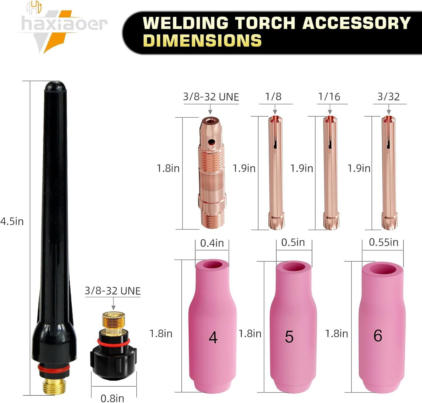 WP-17V TIG Welding Torch - Lift TIG Torch for Stick/MIG Welder Machines - 10FT Cable with 10-25mm² Quick Connector & 35-50mm² Adapter - Includes Holster & Complete Accessory Kit