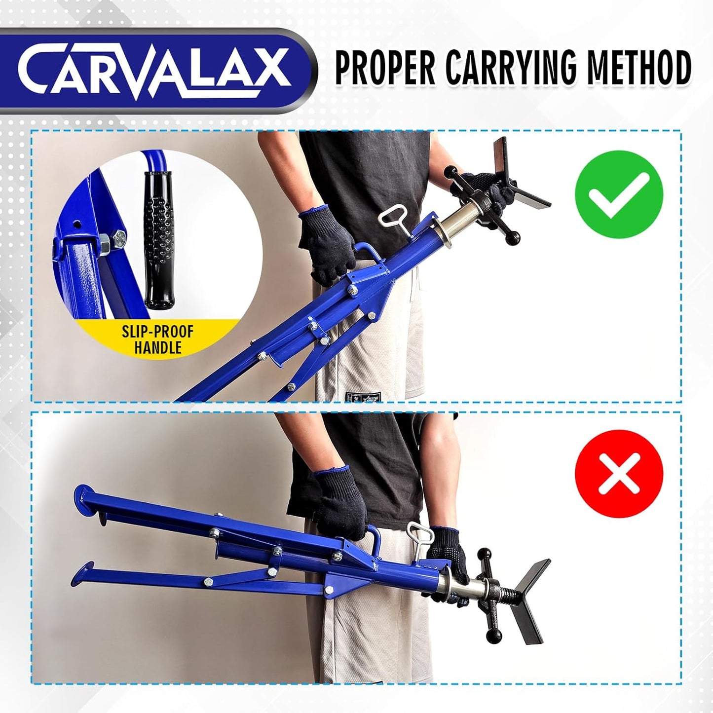 V-Head Pipe Jack Stand, 28"-52" Adjustable Height Pipe Stand Fits 1/2" - 12" Pipe Capacity w/ 2500LB Load Capacity, Steel Jack Stand with Portable Folding Legs
