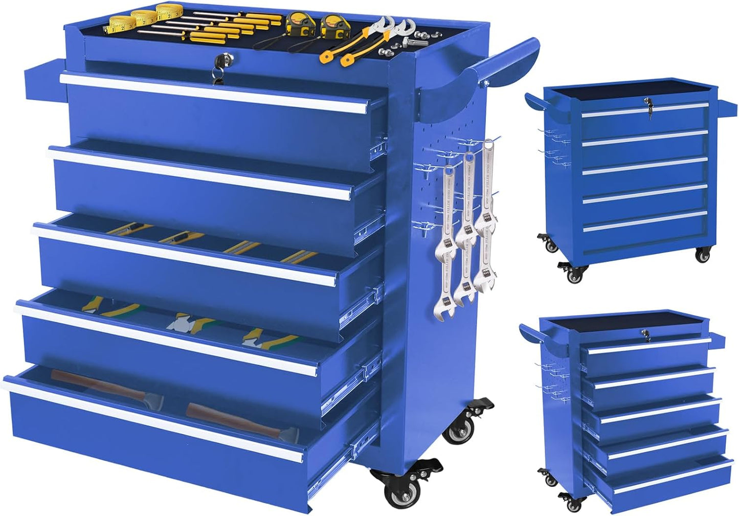 7-Drawer Tool Chest, Roling Tool Box with Wheels & Drawers & Lock, Toolbox Organizer Storage for Garage/Workshop/Home, Suitable for Moving/Gift/Daily Use