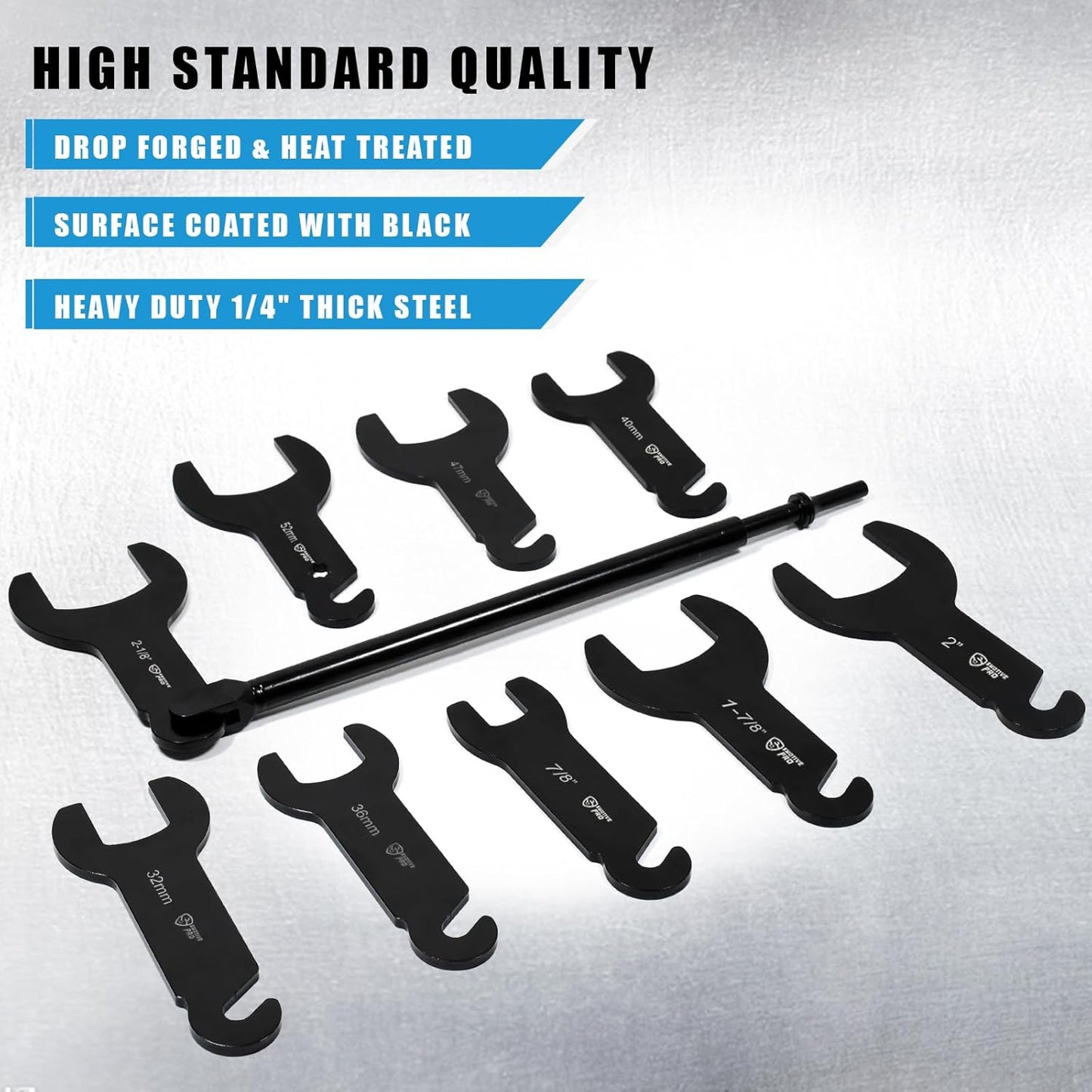 10Pcs Pneumatic Fan Clutch Wrench Set Removal Tool Kit, Auto Repair Spanner Kit Installs Fan Clutch Compatible with Ford, GM and Jeep Vehicles