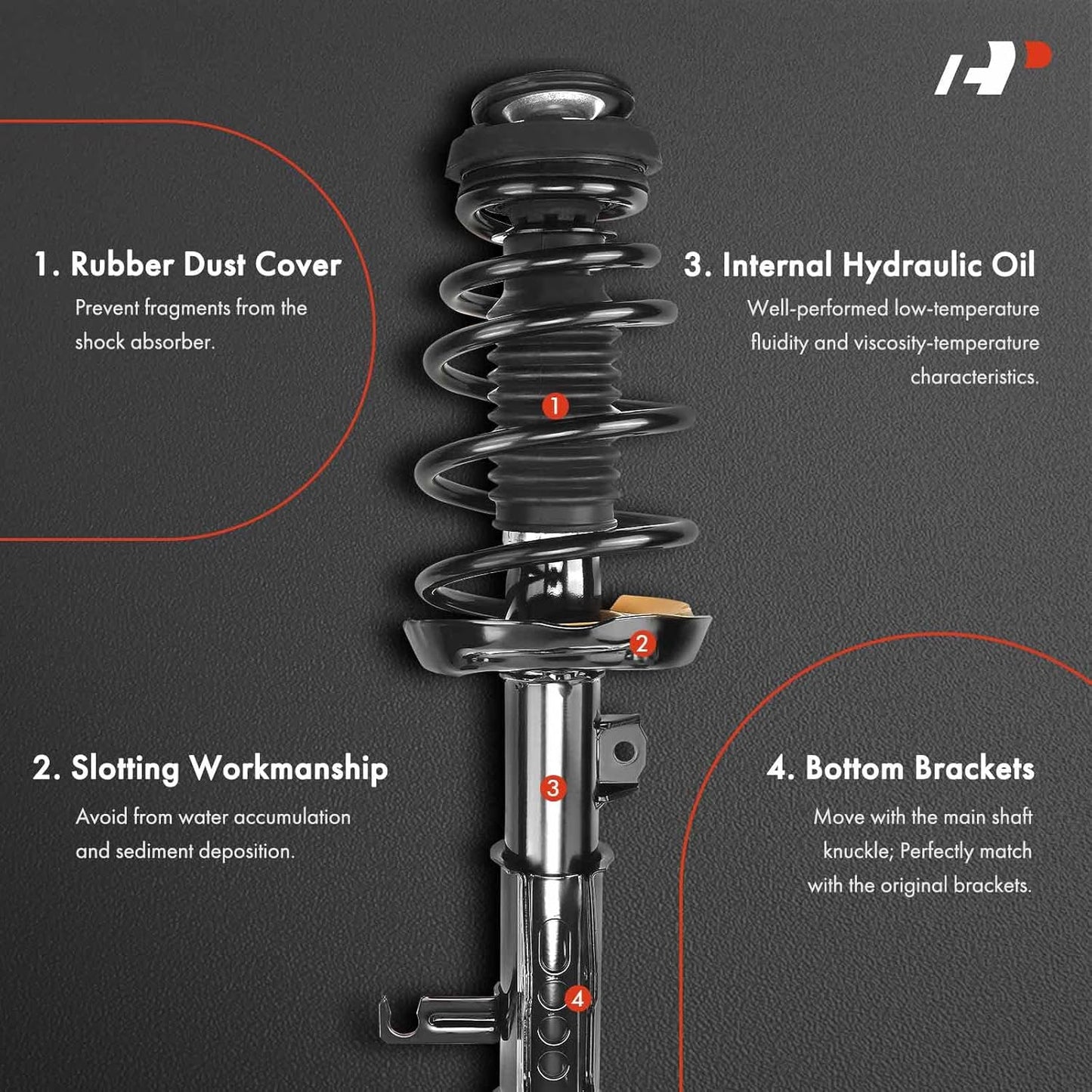 A-Premium Front Complete Strut & Coil Spring Assembly Compatible with Hyundai Elantra 2011-2016, Sedan, 2-PC Set