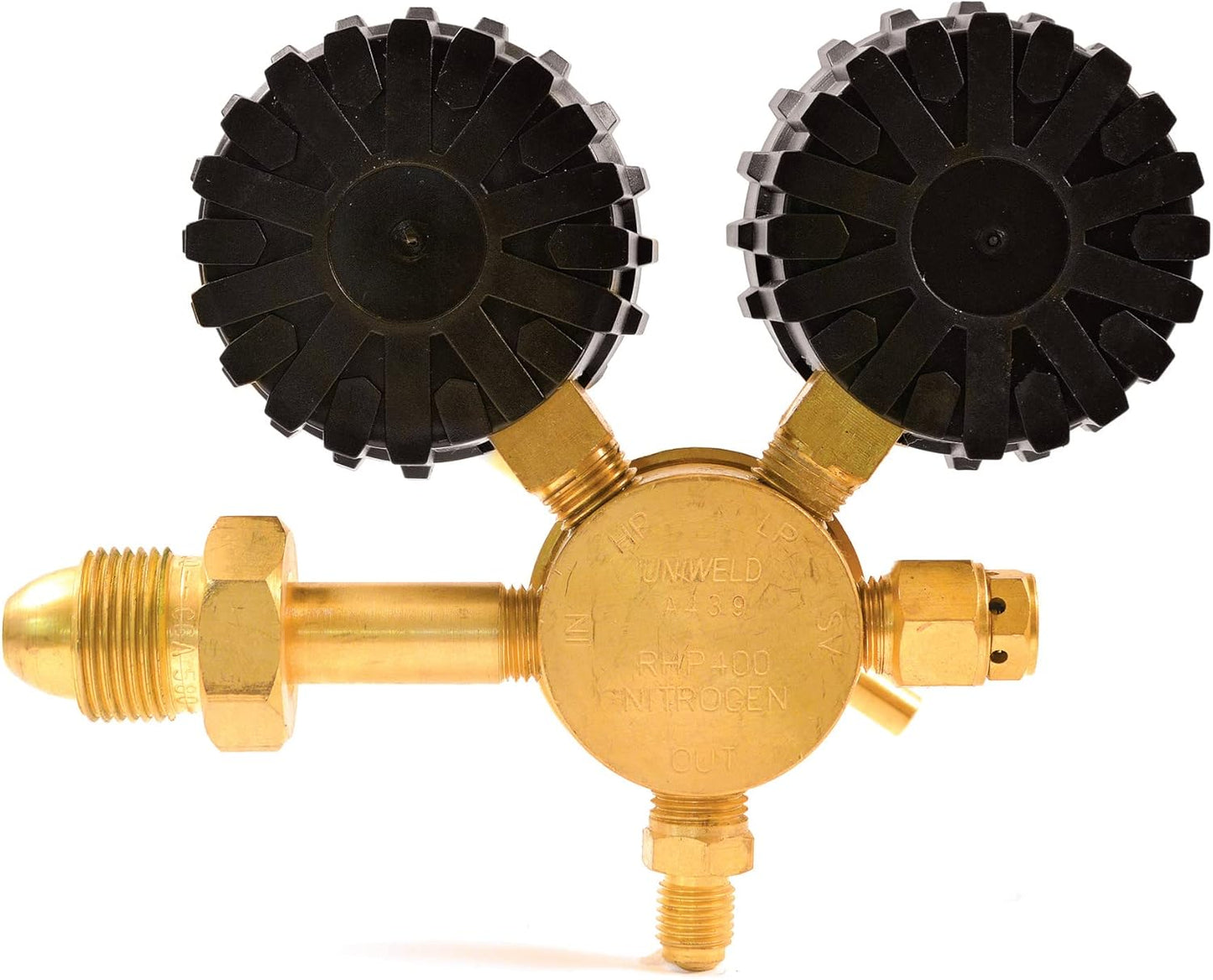 Uniweld RHP400 Nitrogen Regulator with 0-400 PSI Delivery Pressure, CGA580 Inlet Connection and 1/4-Inch Male Flare Outlet Connection