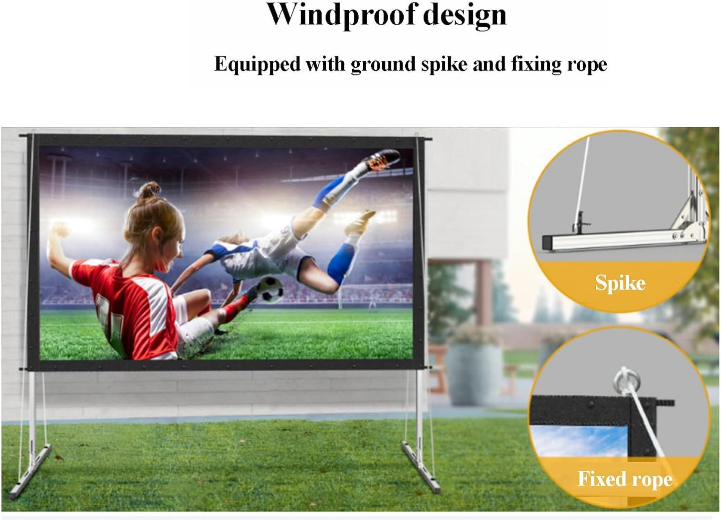 16:9 Projector Screen and Stand, Portable Projector Screen 4K 3D Rear Front Projection Screen with Carry Bag for Outdoor Indoor Home Theater(120in)