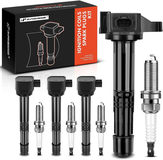 A-Premium Set of 4 Ignition Coil Pack and Iridium Spark Plugs Compatible with Honda Accord 2013-2017, CR-V CRV 2015-2019 & Acura TLX 2015-2020, ILX 2016-2020, L4 2.4L