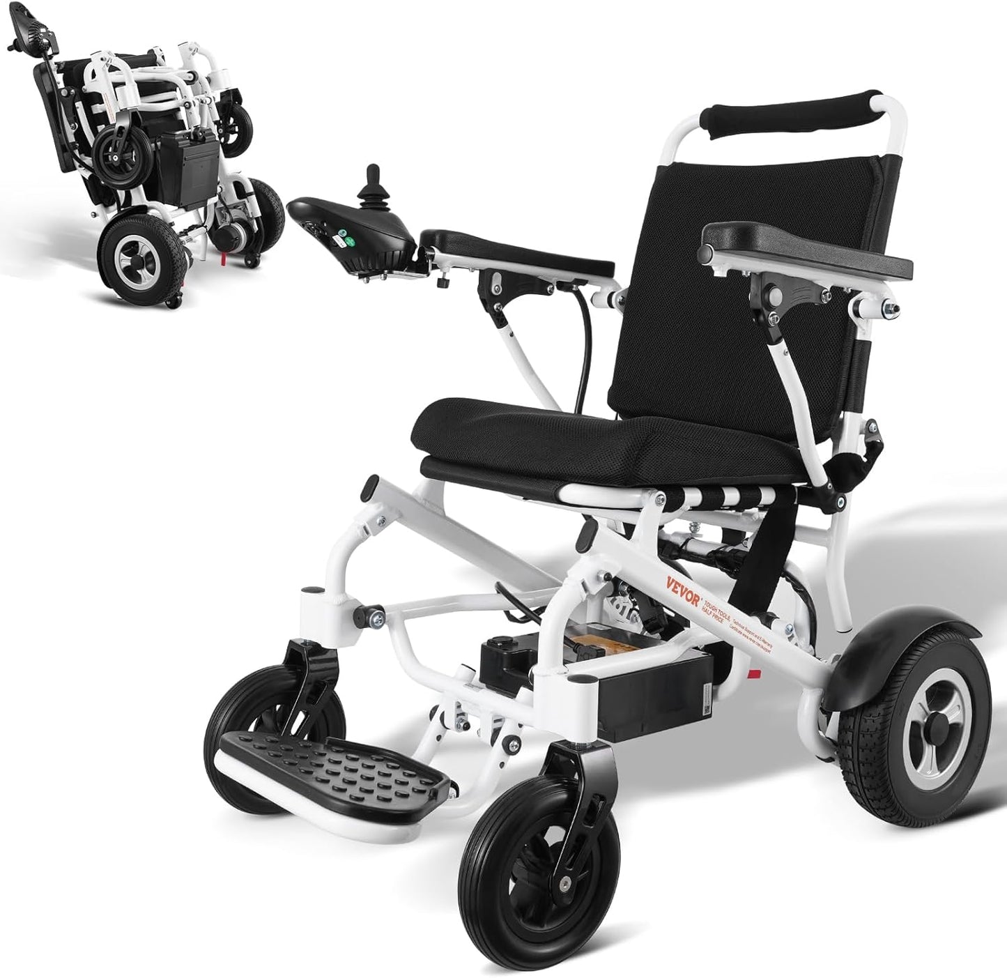 VEVOR Electric Wheelchair for Adults Seniors, 300 lbs Weight Capacity, 20 in Width Lightweight Foldable Motorized Power Wheelchairs, Long Range All Terrain Aluminum Alloy Chair