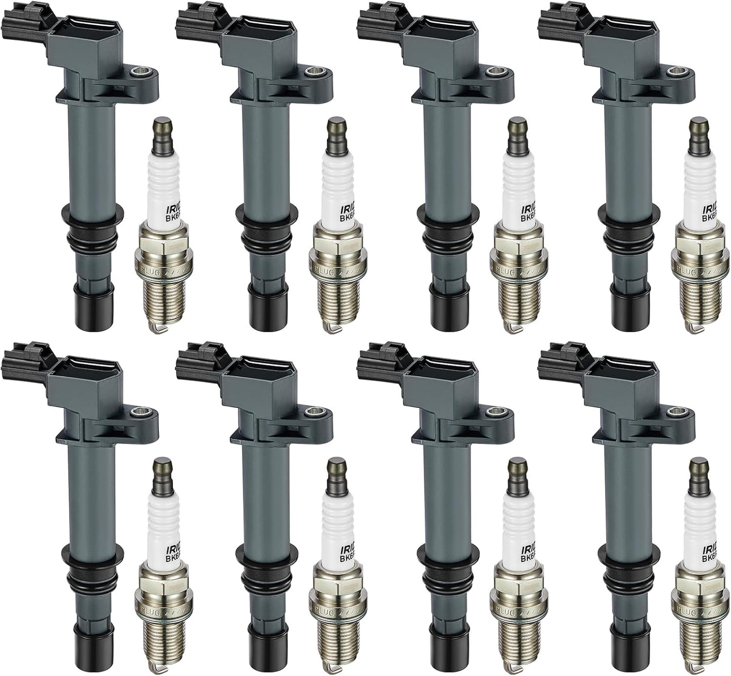 BDFHYK Ignition Coil Pack UF807 and Iridium Spark Plugs 93175 Compatible with Chrysler Pacifica Dodge Durango Jeep Grand Cherokee Wrangler Ram 1500 3.6L V6 68223569AB LKR7DIX-11S, Sets of 6