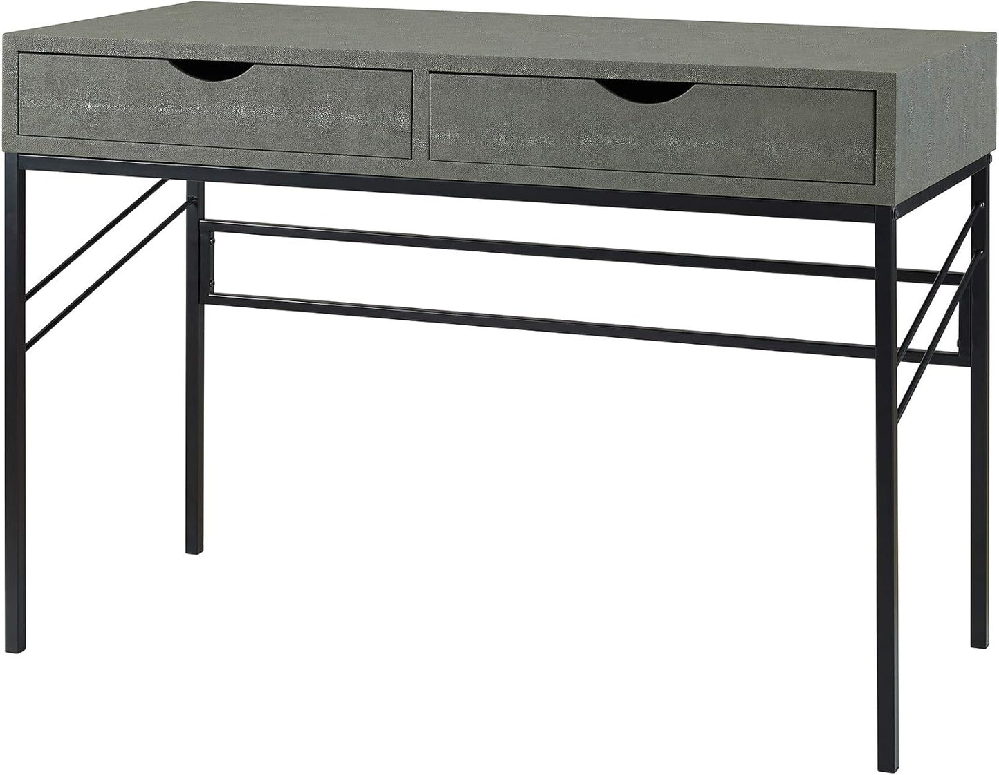 Walker Edison 2 Drawer Modern Wood and Metal Computer Writing Desk Home Office Workstation Small, 44 Inch, Grey
