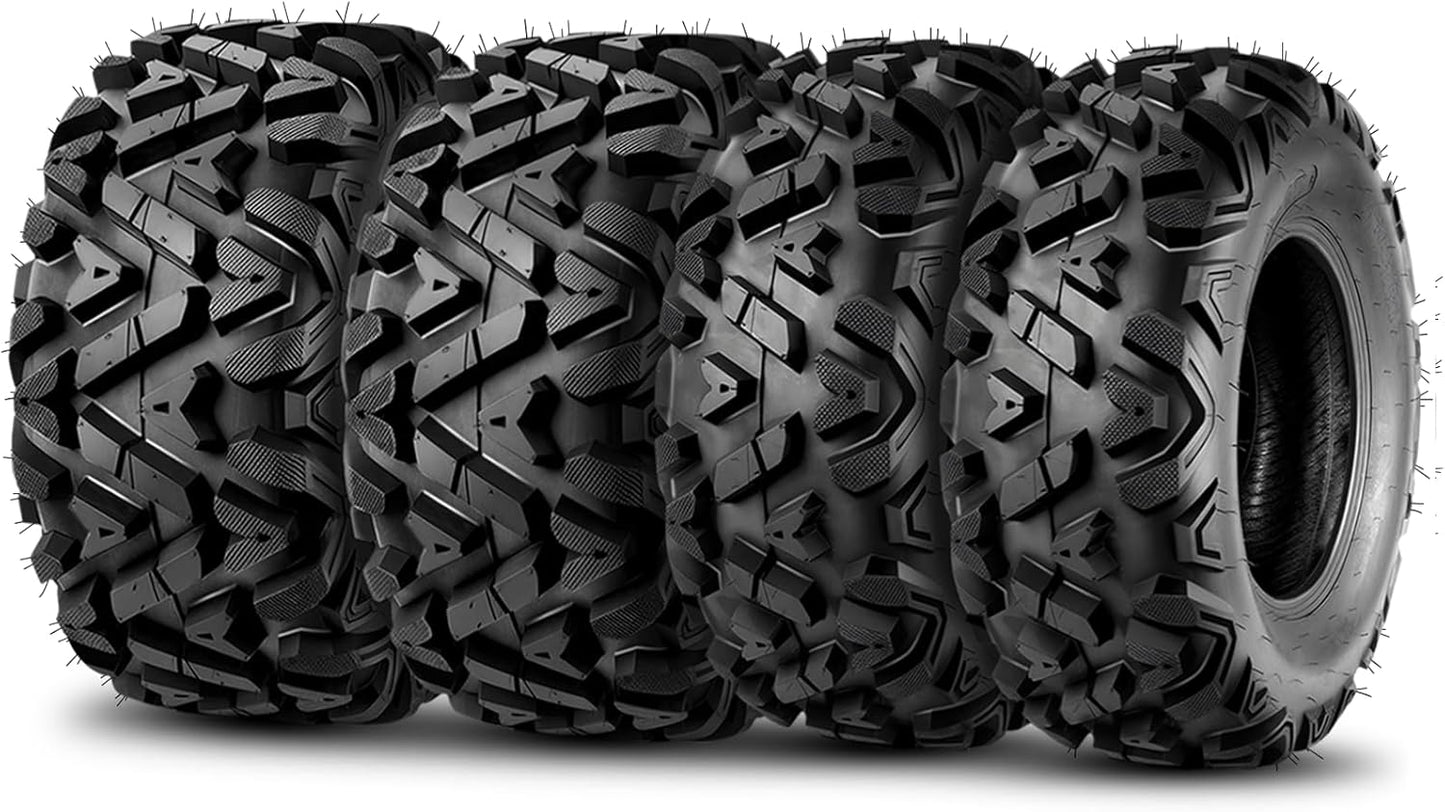 TRIPOWER ATV UTV Tires 25x8-12 & 25x10-12 All Terrain Trail Sand Mud Off-Road Tires, 6 Ply Tubeless Full Set of 4