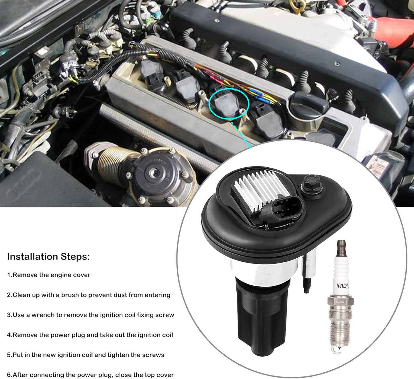 Set of 5 Ignition Coil Packs and Spark Plugs Fits for Chevy Colorado GMC Canyon Hummer H3 Isuzu i-350 2004 2005 2006 3.5L L5 Replaces# UF303 C1395