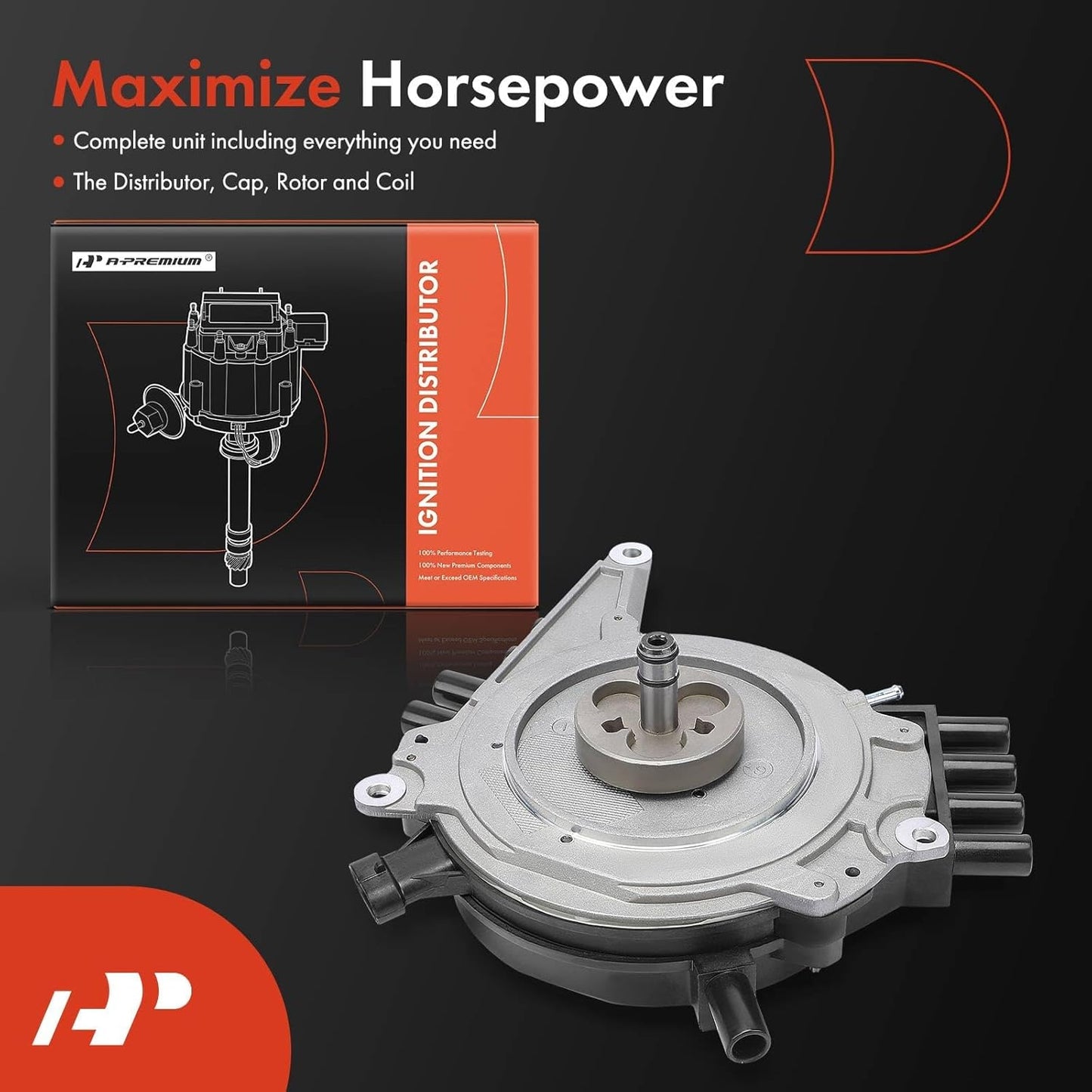 A-Premium Distributor with Cap and Rotor Compatible with Chevrolet, Buick, Cadillac & Pontiac Vehicles - Impala, Camaro, Corvette, Caprice, Firebird, Fleetwood, Roadmaster, V8 4.3L 5.7L, 1994-1995