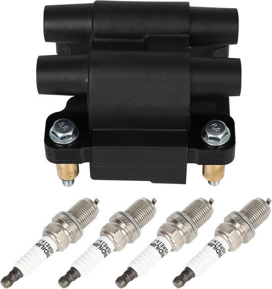 1 ignition coil pack and 4 spark plugs for Subaru Impreza 2005-2010 for Legacy Outback 2005-2009 for Forester 2005-2008, for Saab 9-2X 2005-2006 H4 2.5L C1709 UF-538 UF-539