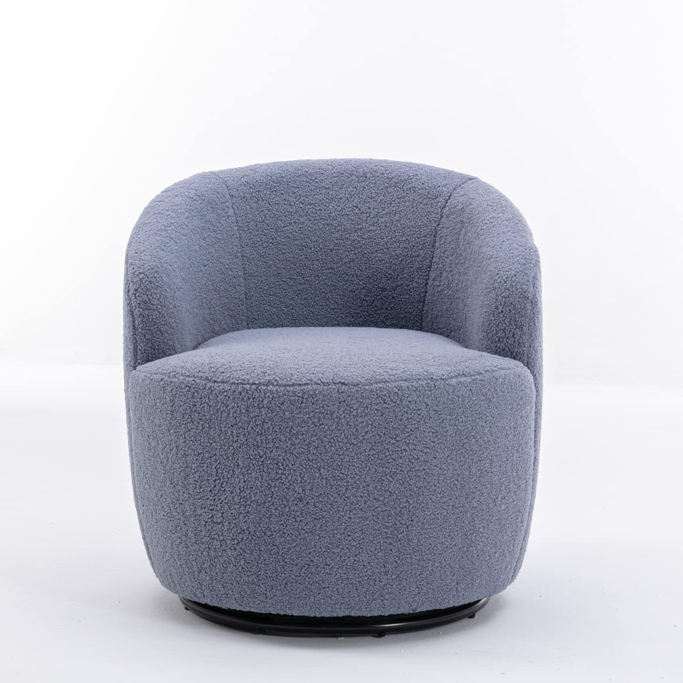 Set of 2 Teddy Fabric Swivel Accent Barrel Chair Armchair Upholstered Cozy Club Leisure Chair Single Sofa Reading Chair for Living Room Bedroom Conversation Areas Small Space (Coffee)