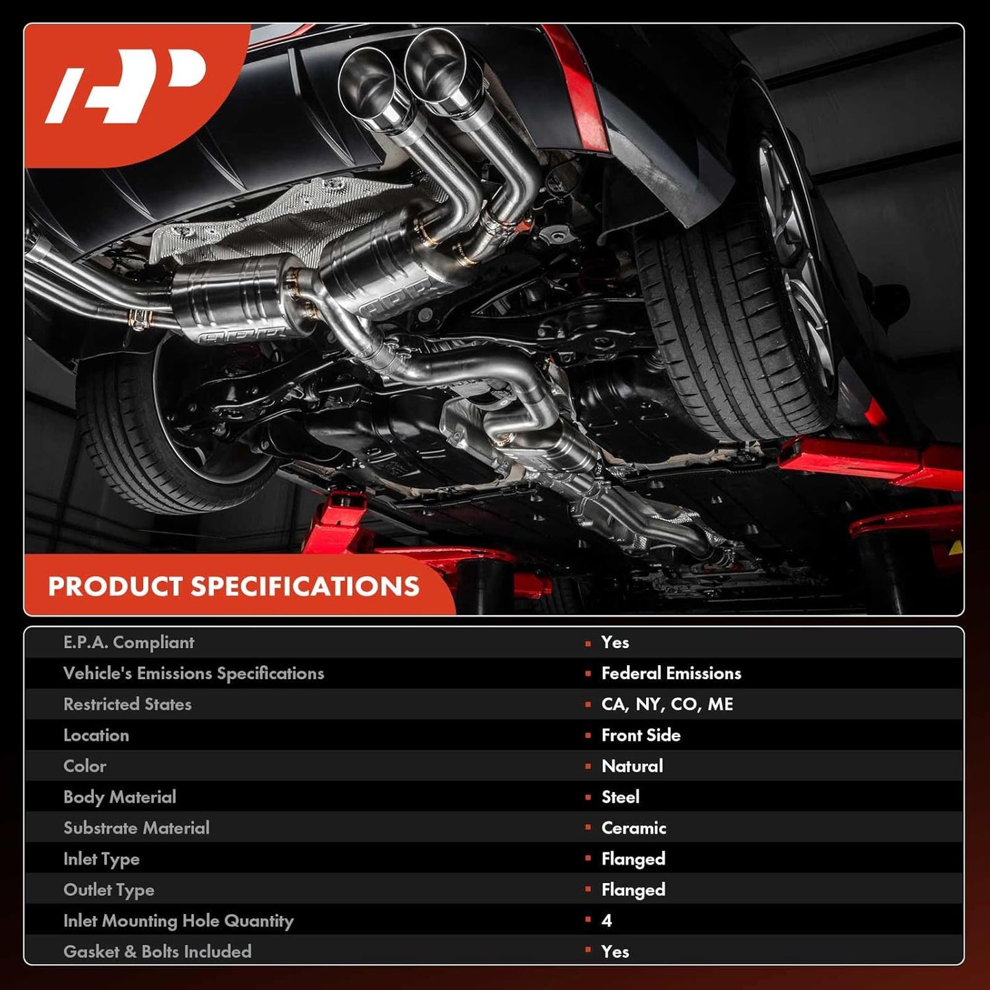 A-Premium Front Exhaust Manifold Catalytic Converter Kit Direct-Fit Compatible with Chevrolet Colorado 2007-2012 & GMC Canyon 2007-2012 & Isuzu i-290 i290 2007-2008, 2.9L, EPA Compliant