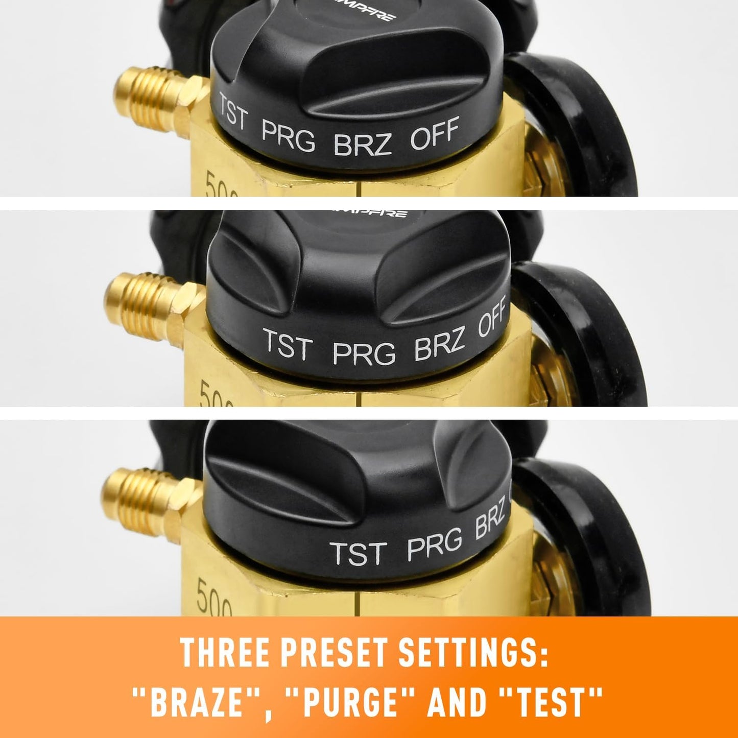 CAMPFIRE VN-500 Nitrogen Purging Regulator With 500 Psi Test Pressure, Supports Braze, Purge And Test Mode