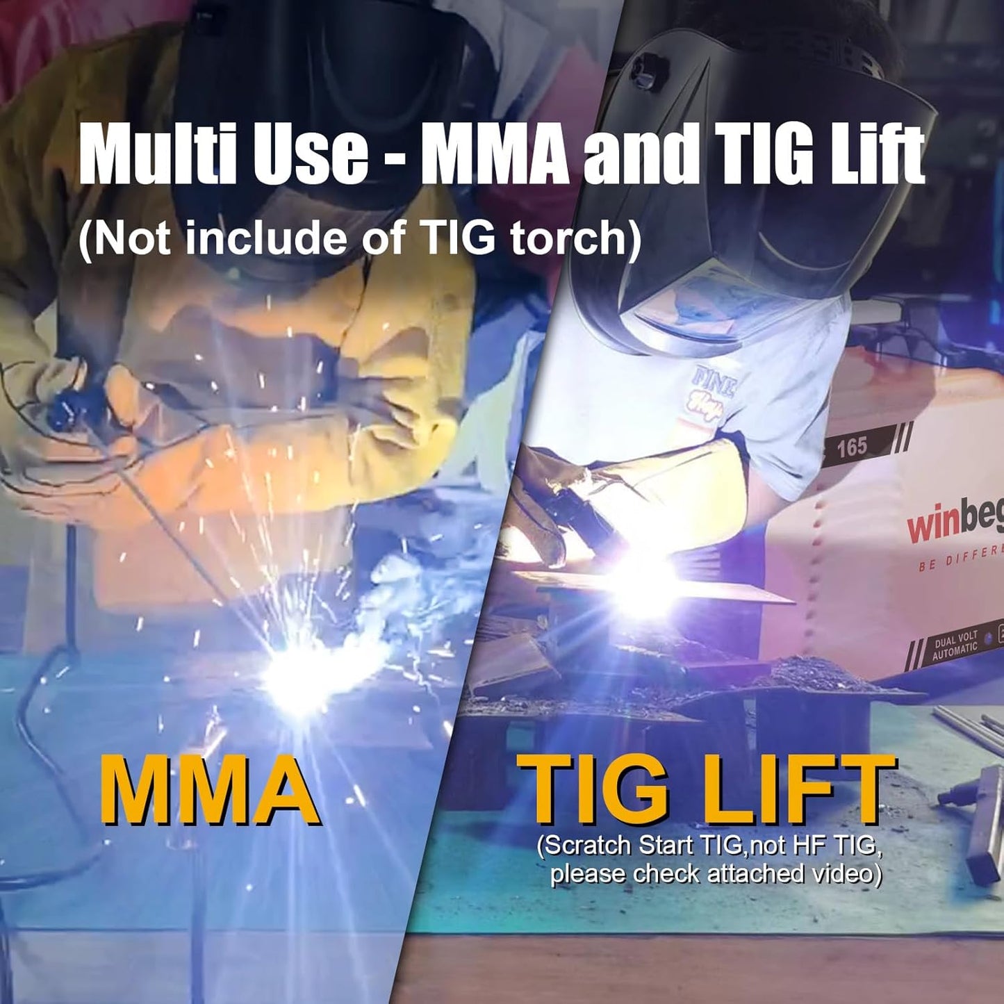 110V/220V arc welding machine,digital display,165A max rod 5/32" heavy duty stick welder,easy welding,design for beginners with Electrode Holder,Work Clamp, Power Adapter and Brush