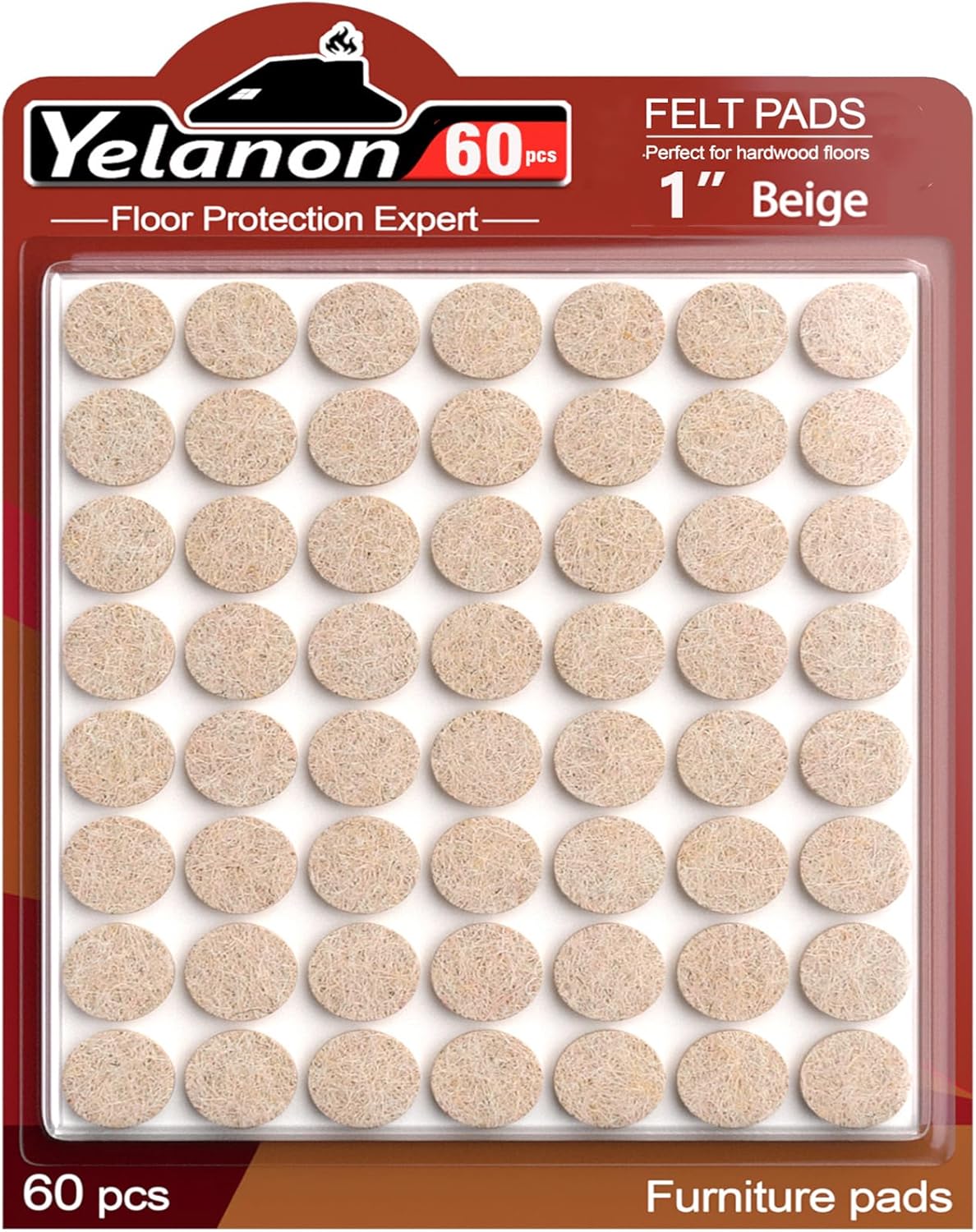 Yelanon Felt Furniture Pads -182 Pcs Premium Felt Pads for Chair Legs Furniture, Floor Protectors for Hardwood Floors, Black