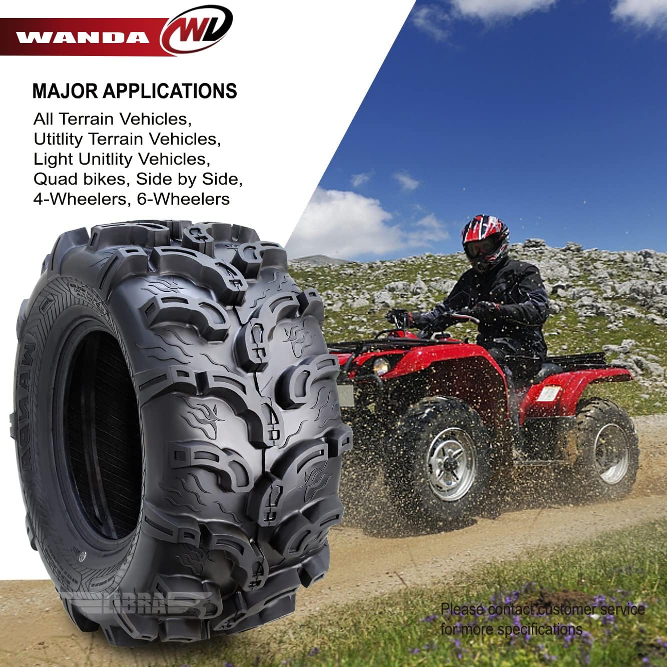 WANDA One ATV/UTV Tire 27x12-12 27x12x12 6PR 10220 Super Mud Snow