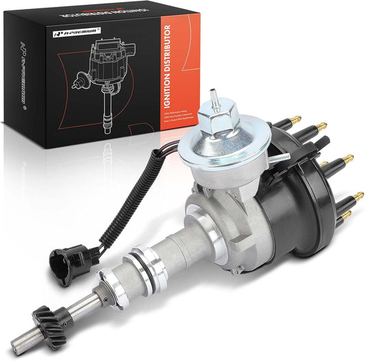 A-Premium Ignition Distributor Compatible with Ford F-150, F-100, F-250, F-350, E-100/E-250/E-350 Econoline, LTD, Custom, Country Sedan & Lincoln Continental, Mark IV & Mercury Cougar, Grand Marquis