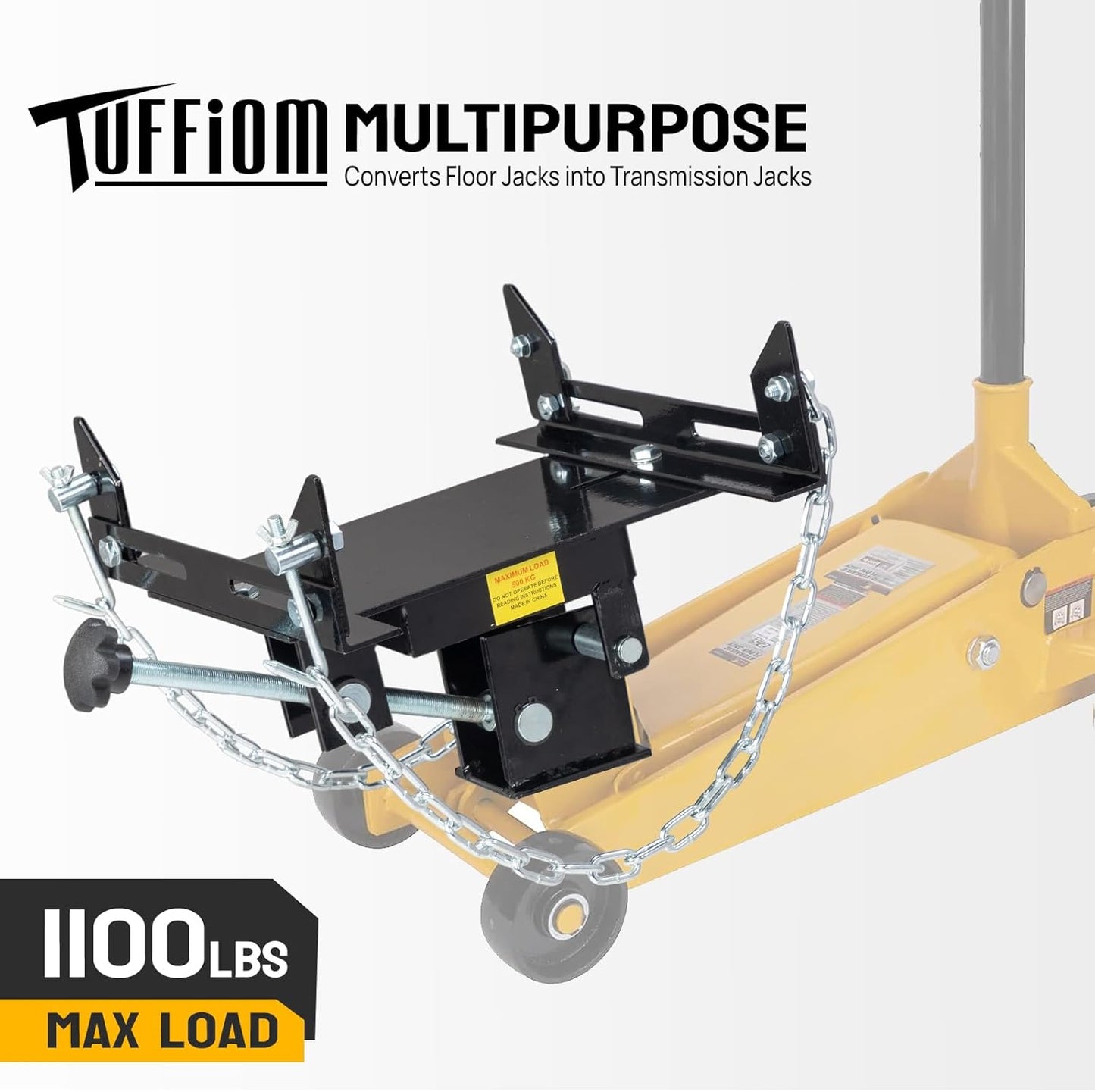 TUFFIOM Transmission Jack Adapter for Cars, Trucks, and Other Vehicles, 1100 lbs/0.5 T Loading Gearbox Removal Adaptor for Hydraulic Floor Jack Conversion with Removable Saddle Shaft