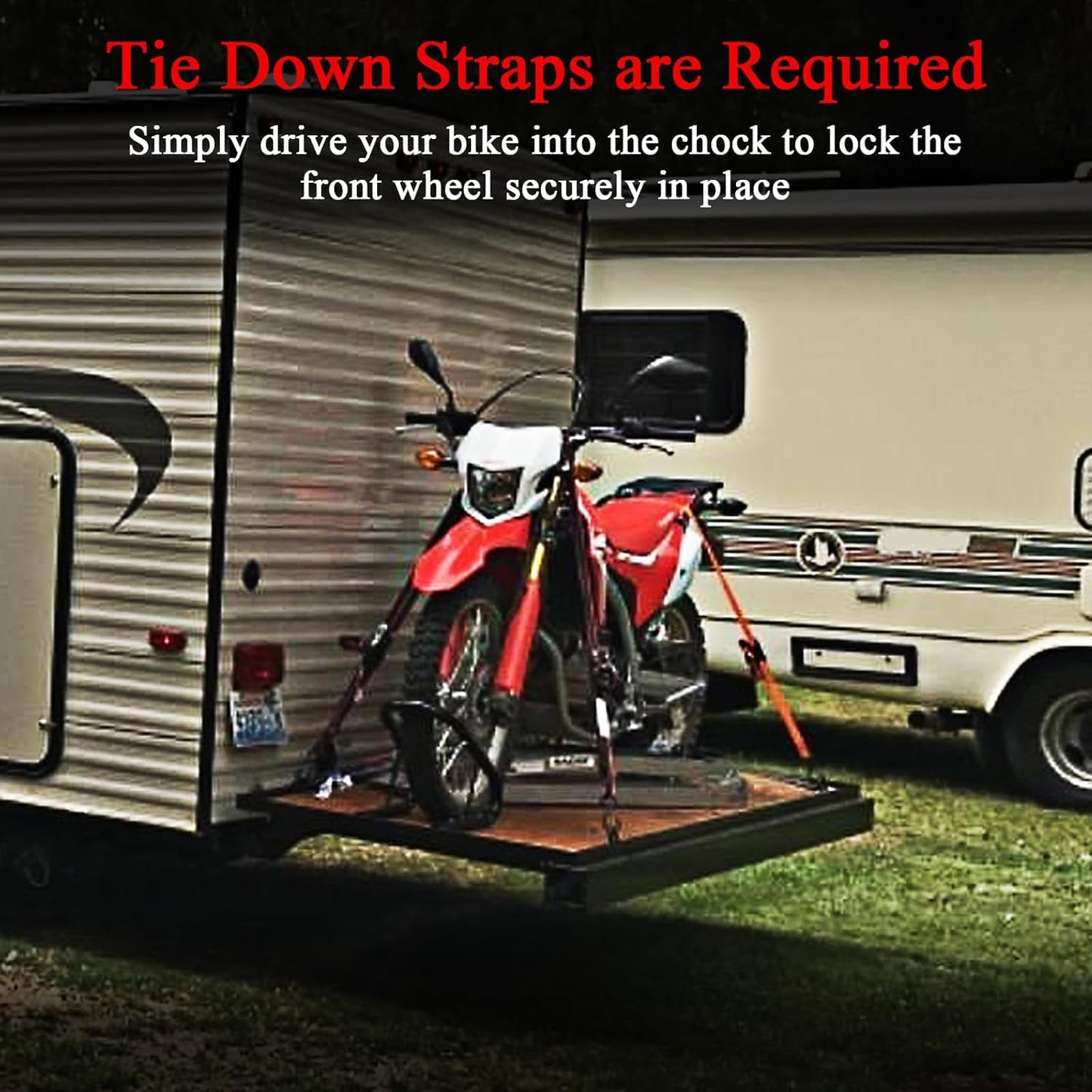 WOWTK 6.5" Removable Dirt Bike Wheel Chock w/Mount Kit,6 1/2 in. wide Motorcycle Trailer Locking Wheel Chock Tire Holder,Pack of 2