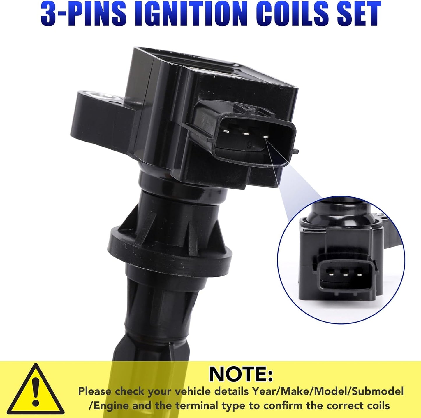 Set of 4 Ignition Coil Pack and Spark Plugs Fits for 2006 2007 2008 2009 2010 2011 2012 2013 Mazda 3 6 CX-7 CX7 MX-5 Miata Mazda3 Mazda6 2.0 2.3 Spark Plugs and Coils Replaces# UF540