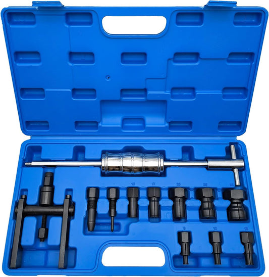 12Pcs Motorcycle Bearing Puller Kit, Blind Bearing Puller Kit, Slide Hammer Puller Set Suitable for Bearing Diameter 8-32MM