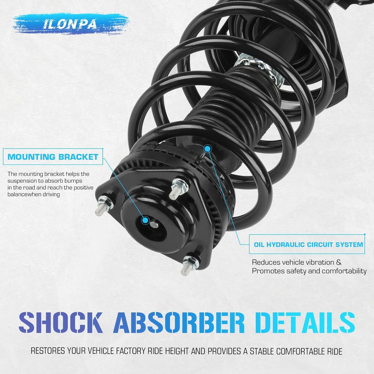 171128L 171128R Front Struts Shocks w/Coil Springs for 2008-2019 Dodge Grand Caravan (Exc. RT/GT), 2008-2016 Chrysler Town & Country (Exc. S), Absorbers 2009 2010 2011 2012 2013 2014 2015 2017 2018