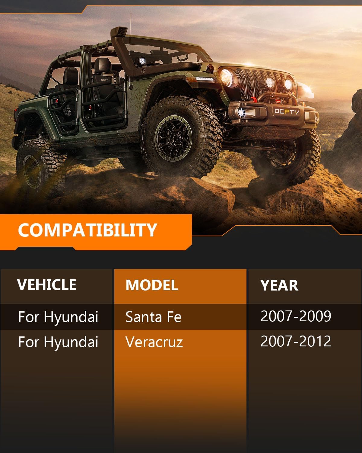 Shocks Rear for Hyundai/Kia, OCPTY Shock Absorbers Struts Fit for 2007-2012 for Hyundai Santa Fe | 2007-2012 for Hyundai Veracruz | 2011-2013 for Kia Sorento 344500 37322 Auto Shocks Sets Pack of 2