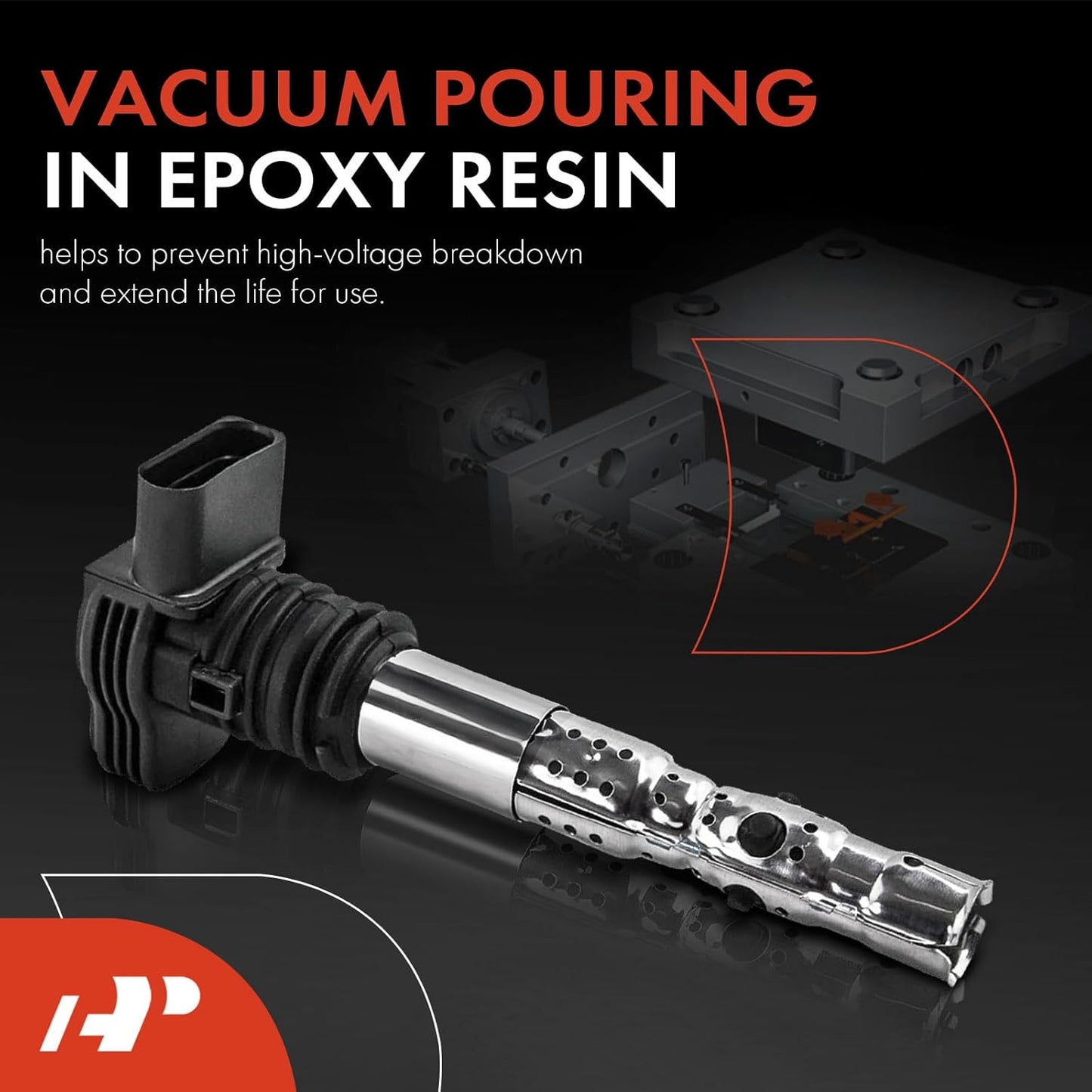 A-Premium Ignition Coils Pack Compatible with Volkswagen Jetta Passat Beetle 2001-2005 Golf Audi A4 2001-2006 A6 Allroad TT Quattro 1.8L 2.7L Turbo 4-PC Set