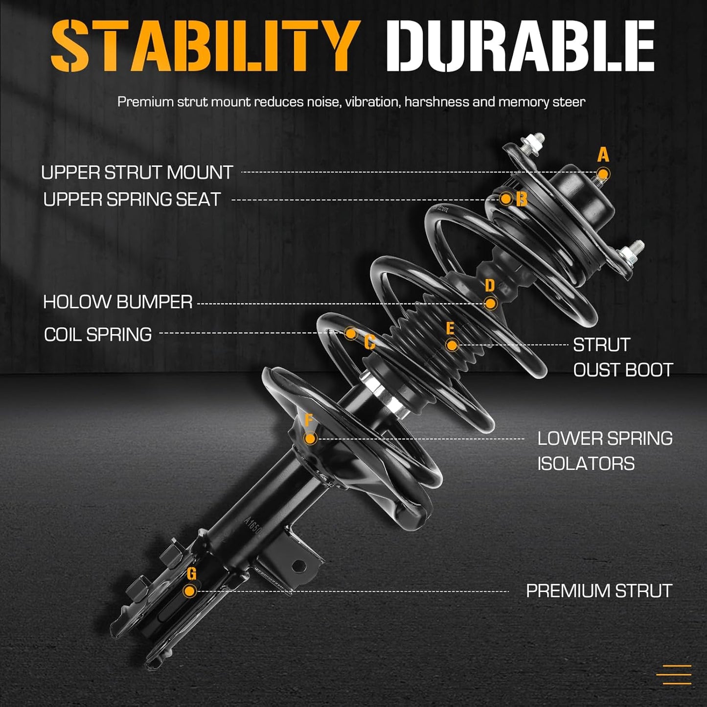 172721 Front Complete Strut Assembly Shock Absorber 172720 Fit for Kia Forte &amp; Forte Koup 2010-2013, Forte5 2012-2013, with Coil Spring, 2PCS