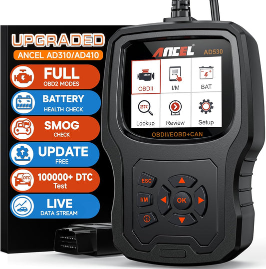 ANCEL AD530 OBD2 Scanner Diagnostic Tool, Universal Check Engine Code Reader with Live Data, Car Diagnostic Tool with Upgraded Battery Tester & All OBD2 Functions for 1996+ Vehicles, Upgraded AD310