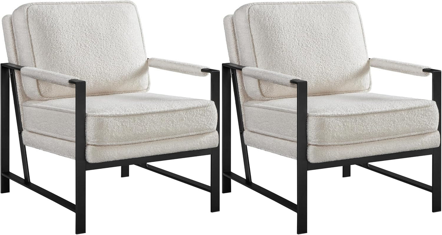 Yaheetech PU Leather Armchairs, Retro Leisure Accent Chair with Extra Soft Padded and Cushion, 105 Degree Slant Back, Modern Reading Arm Chair for Living Room/Office/Bedroom/Study, 2pcs, Light Brown