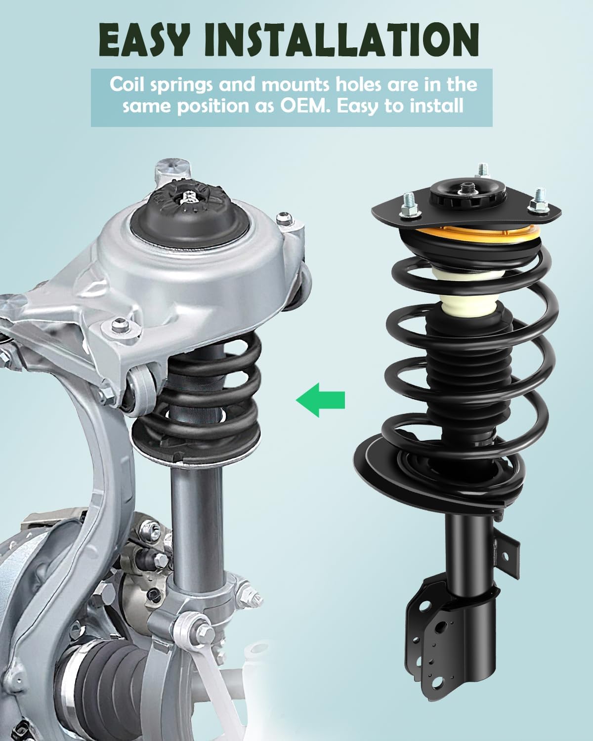 SCITOO Front and Rear Pair Strut & Spring Complete Assembly Compatible with 2004 2005 2006 2007 2008 for Pontiac Grand Prix Complete Struts 172471L 172471R 172177