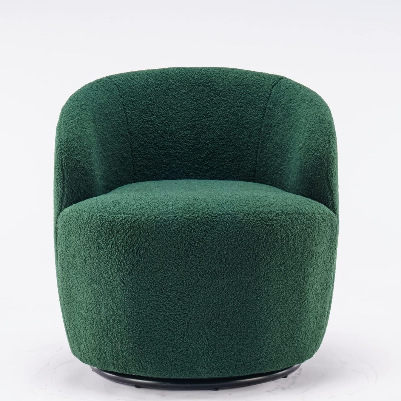 Set of 2 Teddy Fabric Swivel Accent Barrel Chair Armchair Upholstered Cozy Club Leisure Chair Single Sofa Reading Chair for Living Room Bedroom Conversation Areas Small Space (Coffee)